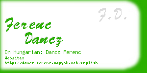 ferenc dancz business card